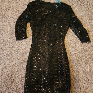 Lulus black sequin mini dress size XS
